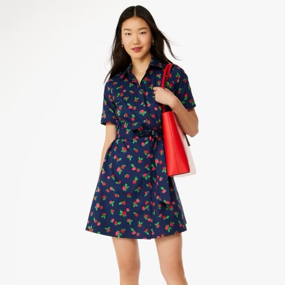 kate spade Dresses & Skirts - 🆕 Kate Spade tossed strawberry shirtdress